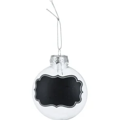 Transparante Kerstballen met Krijtlabels, 4st. Discount