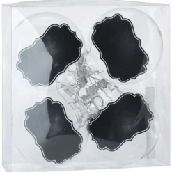 Transparante Kerstballen met Krijtlabels, 4st. Discount