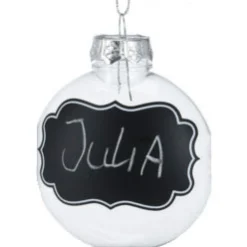 Transparante Kerstballen met Krijtlabels, 4st. Discount
