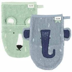 Washandjes - Mr. Polar Bear en Mrs. Elephant, 2st.>Trixie Discount