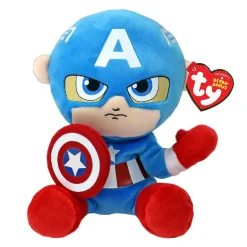 Babies Marvel Captain America Soft, 15cm-Ty Beanie New