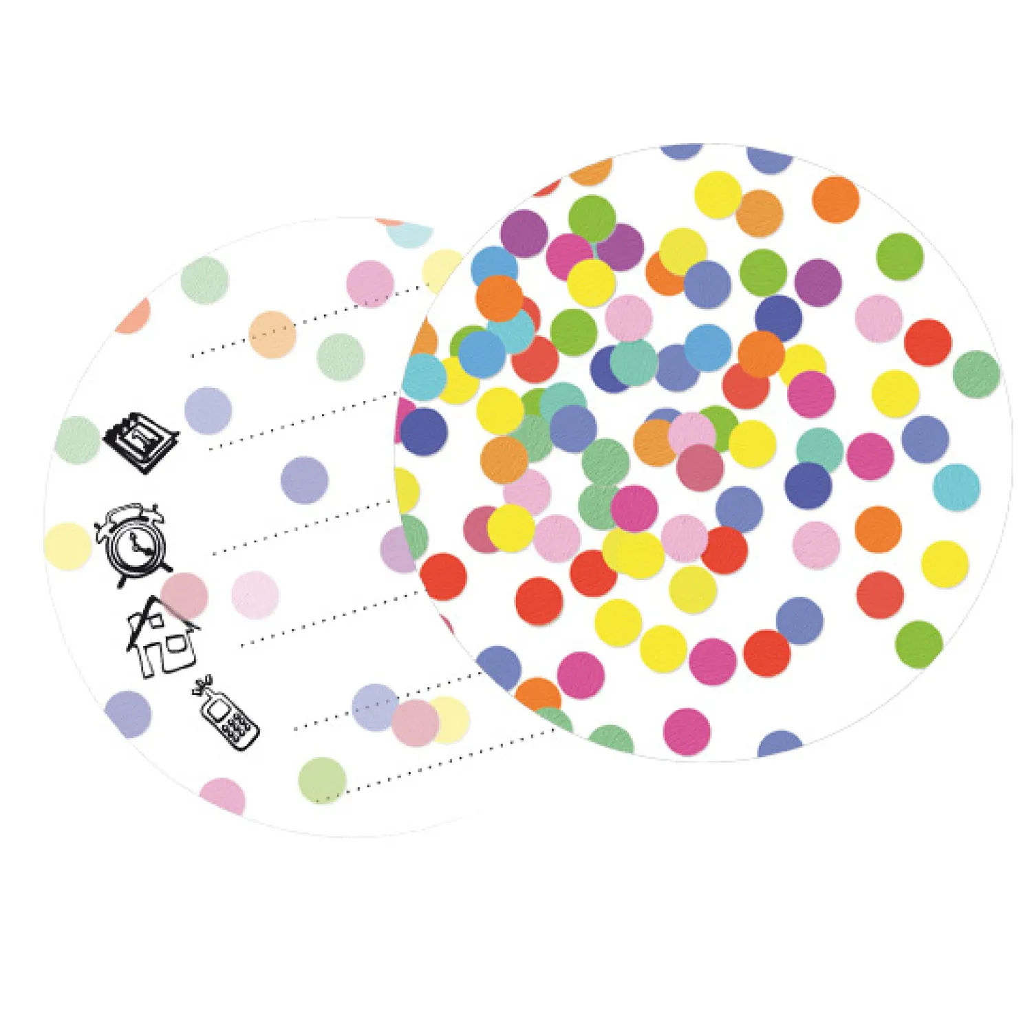 Uitnodigingen Confetti, 6st.-Haza Witbaard Best