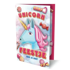 Uitnodigingen Eenhoorn Emoji, 6st.- Online