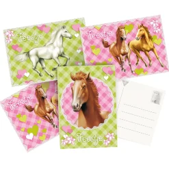 Haza Witbaard Uitnodigingskaarten Paarden. 6st Clearance