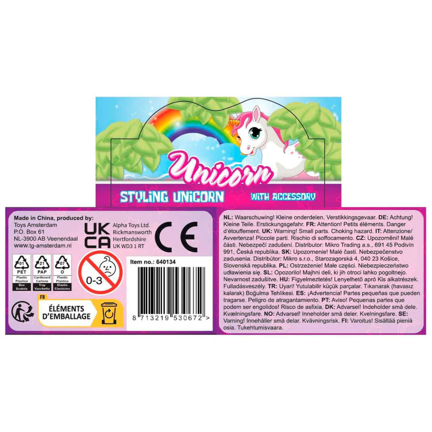 Unicorn Figuur met Haar en Draaibaar Hoofd met Accessoires, 9cm> Online