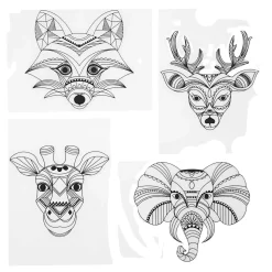 Vellen Krimpfolie met Motieven Wilde Dieren, 4st.>Creativ Company