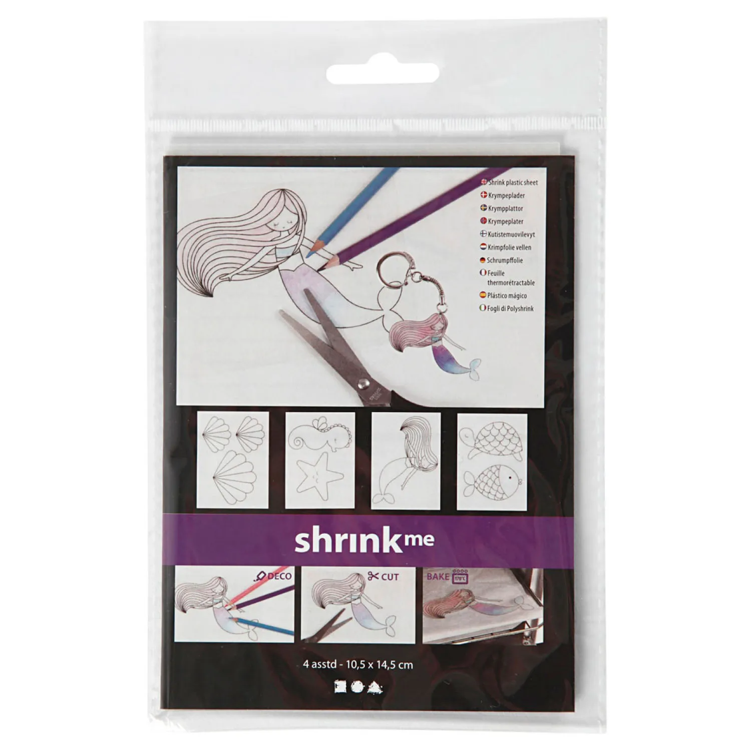 Vellen Krimpfolie met Motieven Zeemeermin, 4st.-Creativ Company Best