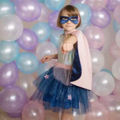Great Pretenders Verkleedset Super-Duper Heldin Roze/Marineblauw, 4-6 jaar Outlet