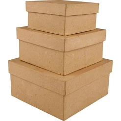 Creativ Company Vierkante Doosjes Papier-maché, 3st. Sale