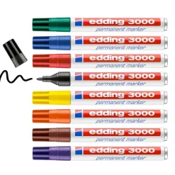 Quantore Viltstift Permanent Edding 3000 rond 1.5-3mm, 10st. Discount