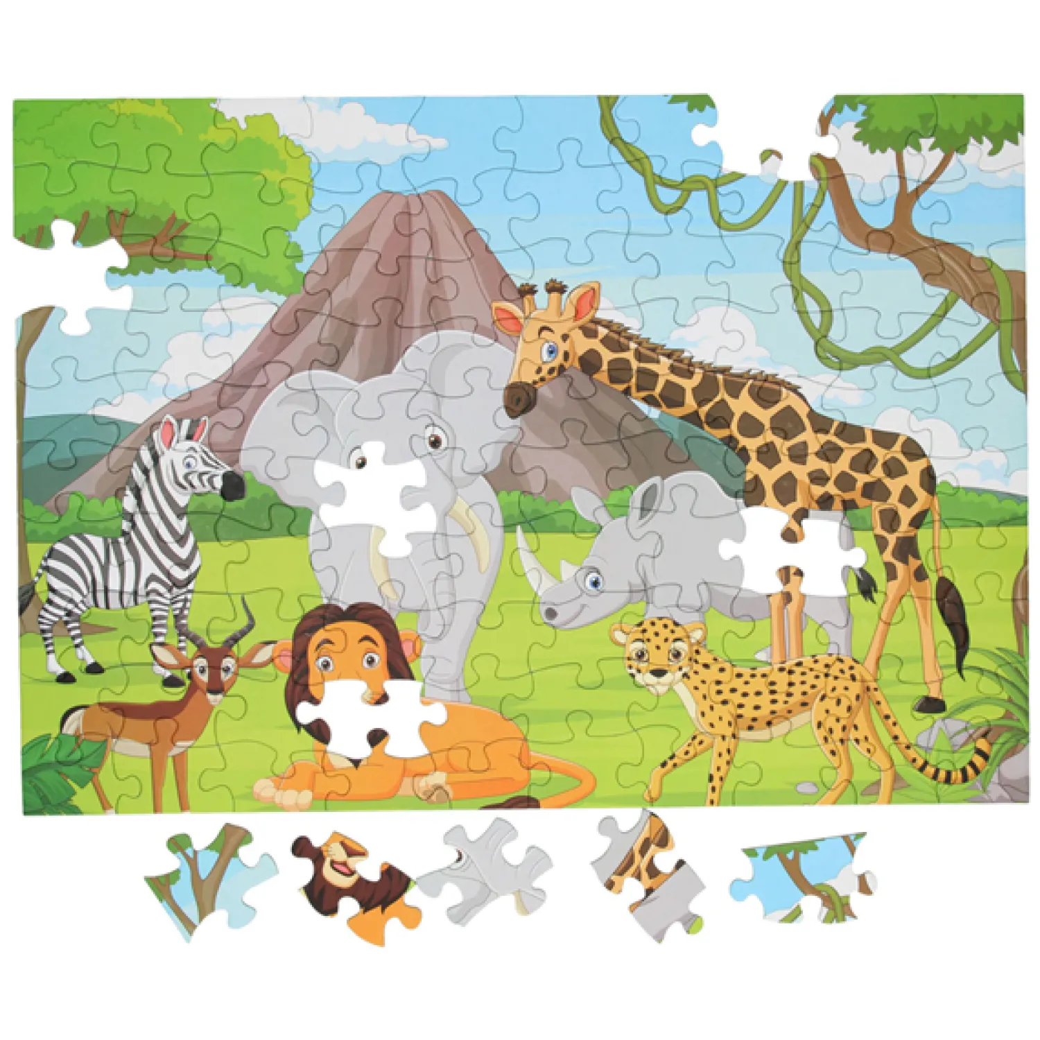 Vloerpuzzel Wilde Dieren, 100st. Best
