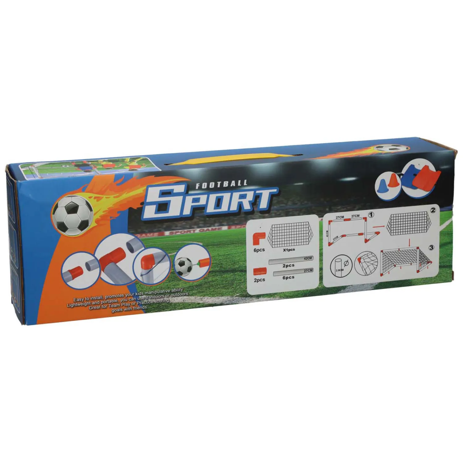 Voetbaldoeltje met Accessoires, 6dlg.-