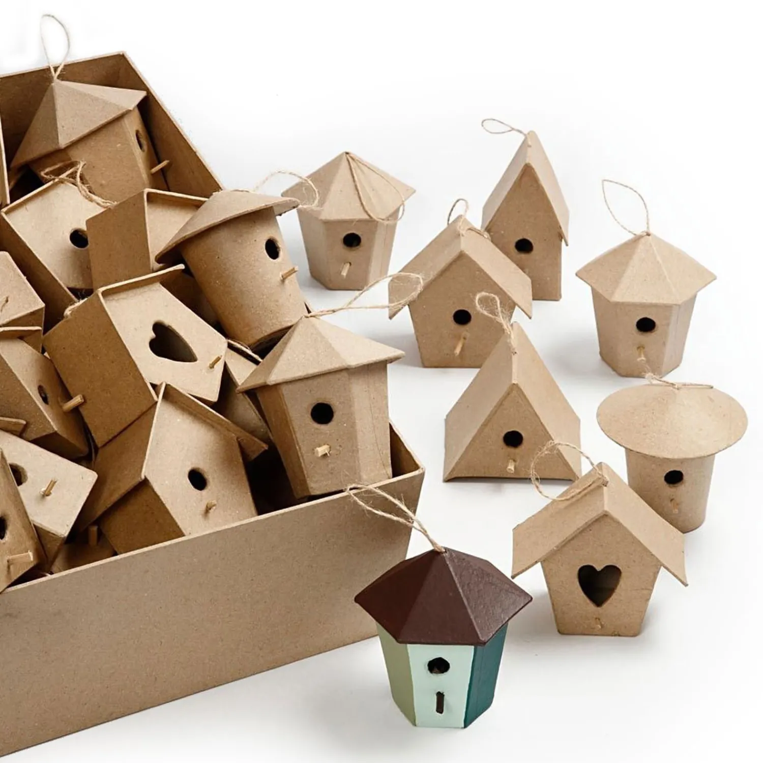 Vogelhuisjes Papier-maché, 60st.-Creativ Company Clearance
