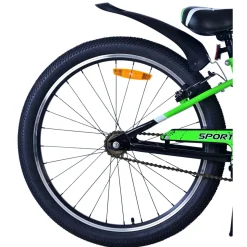 Volare Sportivo Fiets - 24" - Zwart Groen - Twee Handremmen- New