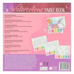 Waterverfkleurblok Volwassenen - Vlinders en Bloemen - incl Penseel en 6 kleuren waterverf><noscript><img width=