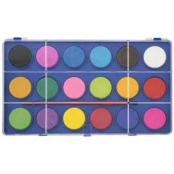 Waterverfpalet met Kwast, 18 kleuren.-Grafix Best