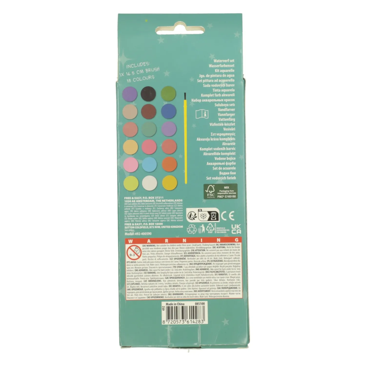 Waterverfset, 18 Kleuren Online