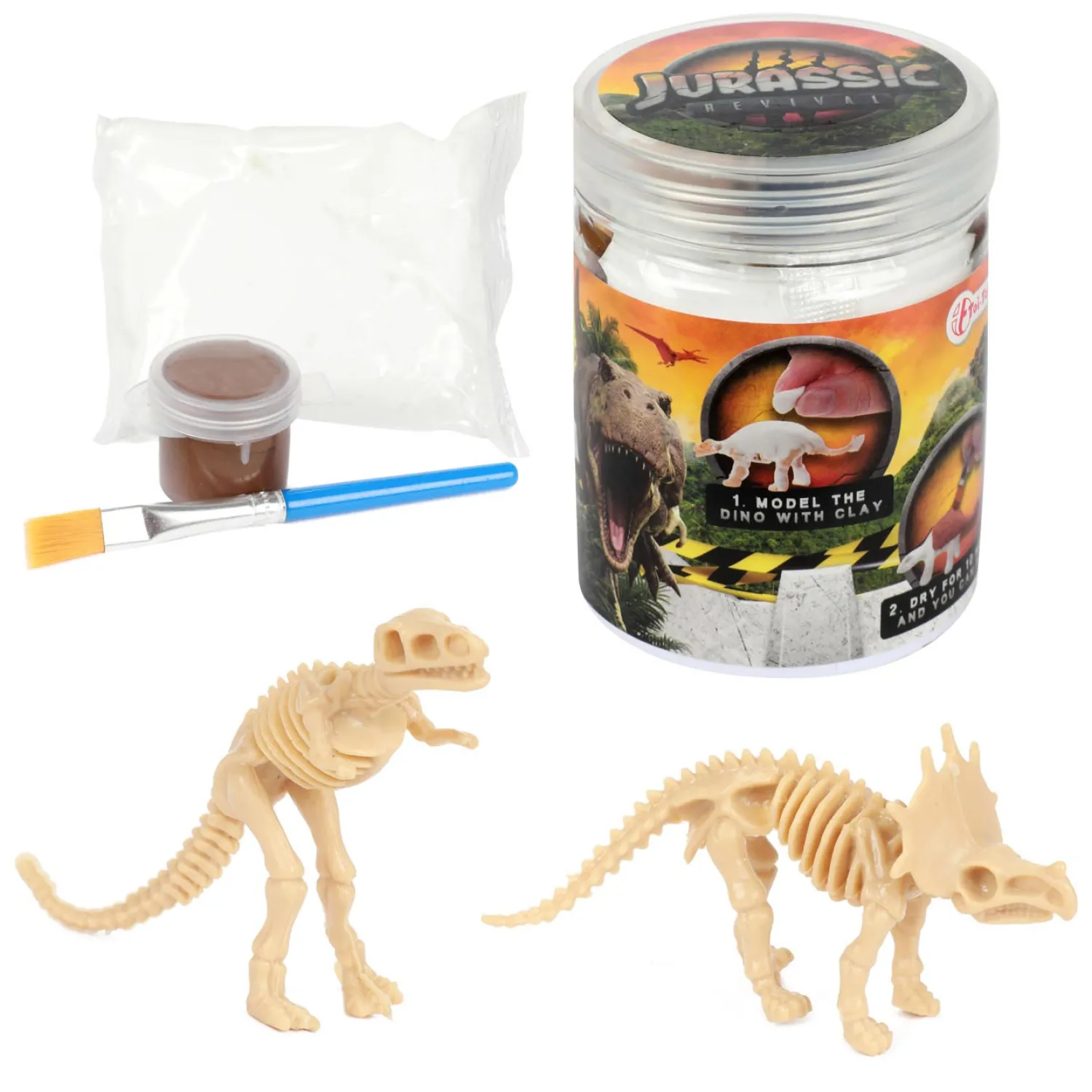 Air Clay Modelleer je eigen Dino Kleiset-World of Dinosaurs New