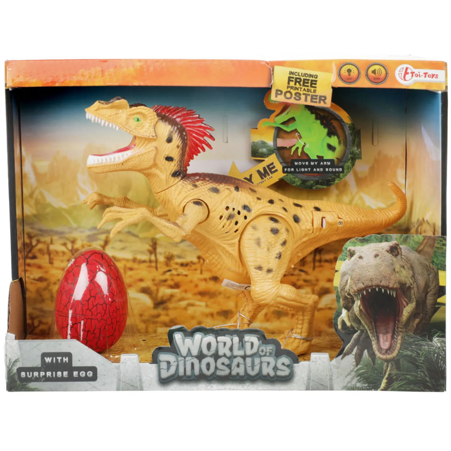 World of Dinosaurs Dino met Geluid en Ei Oranje Best