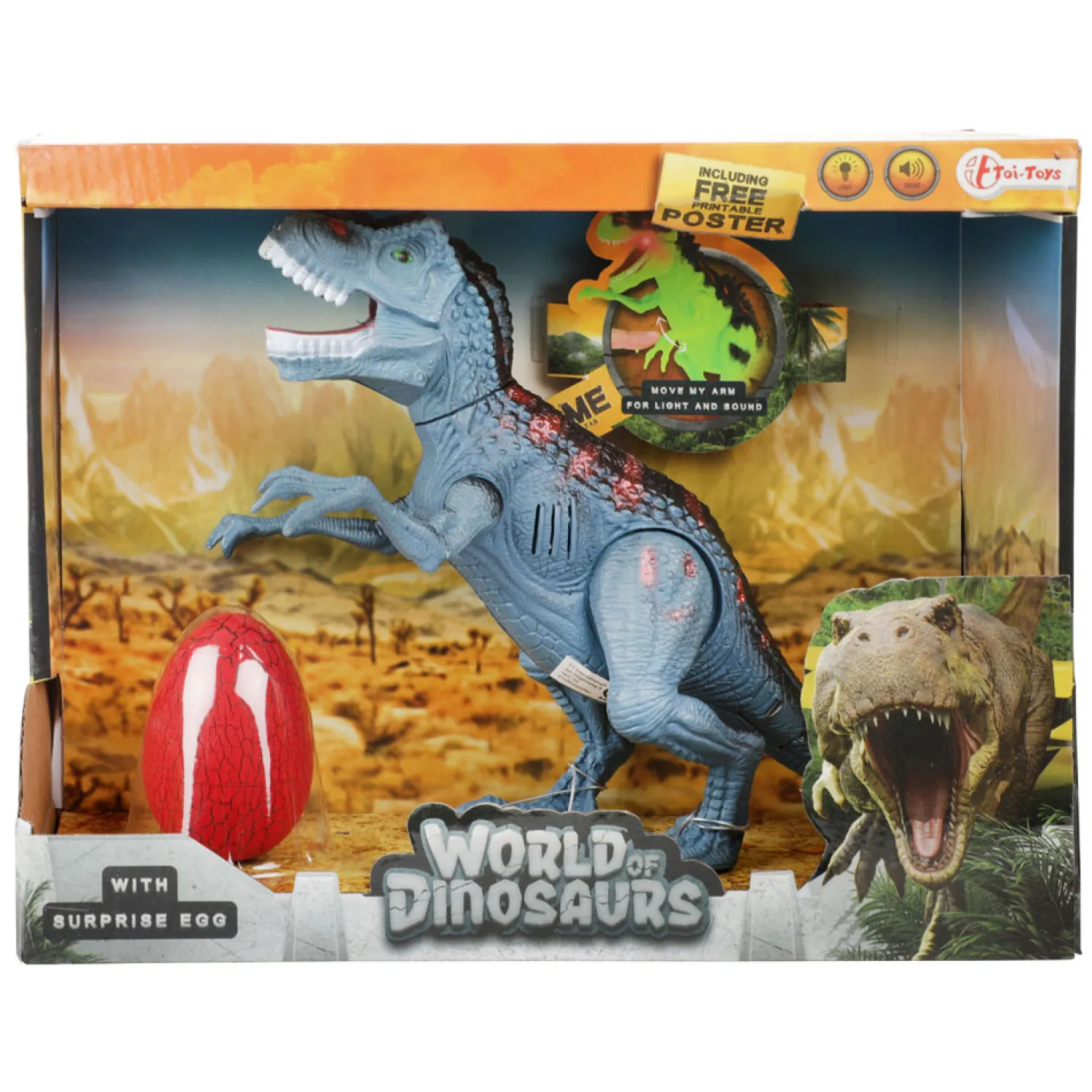 Dino met Geluid en Ei Blauw-World of Dinosaurs Clearance