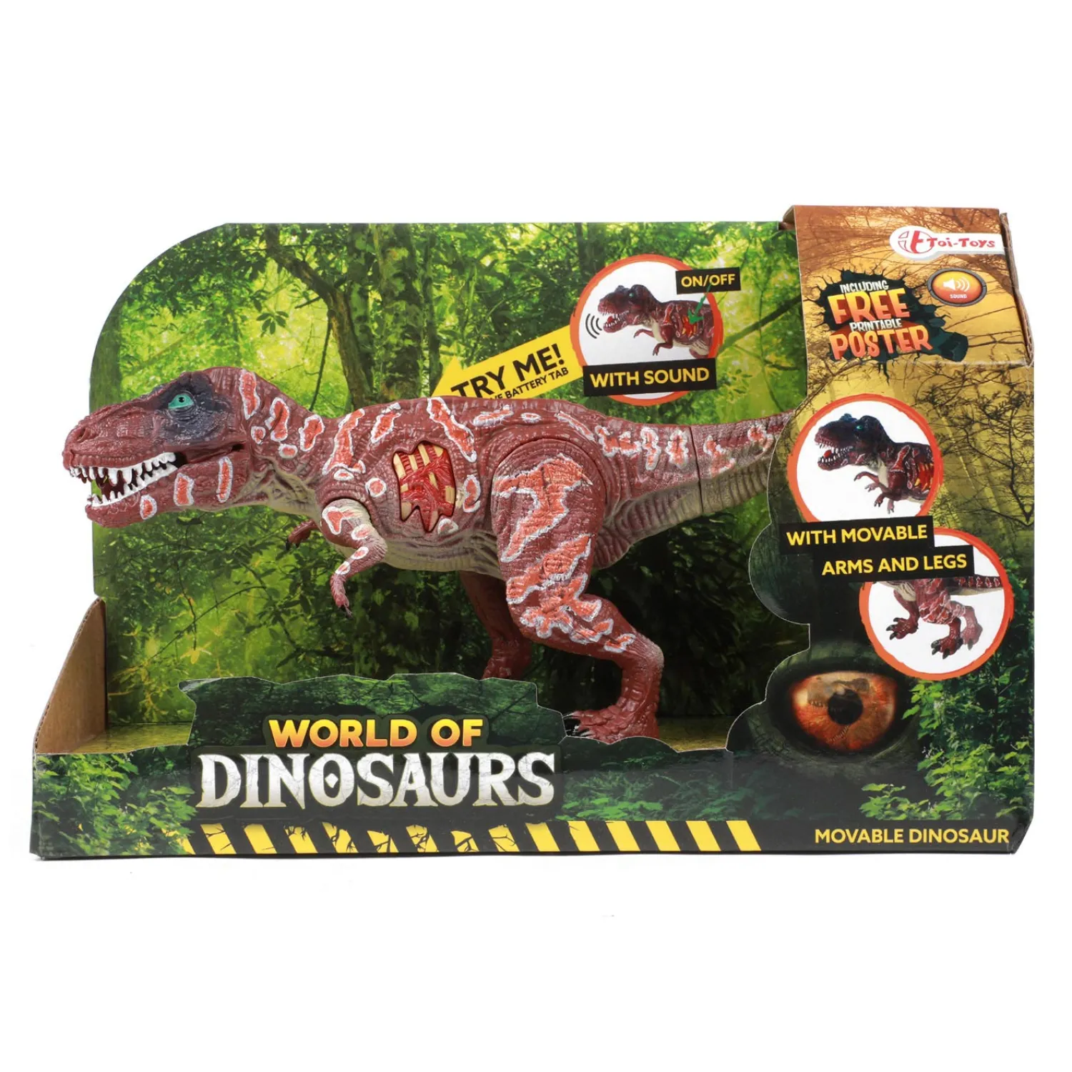 T-Rex, Beweegbare Dino met Geluid-World of Dinosaurs New