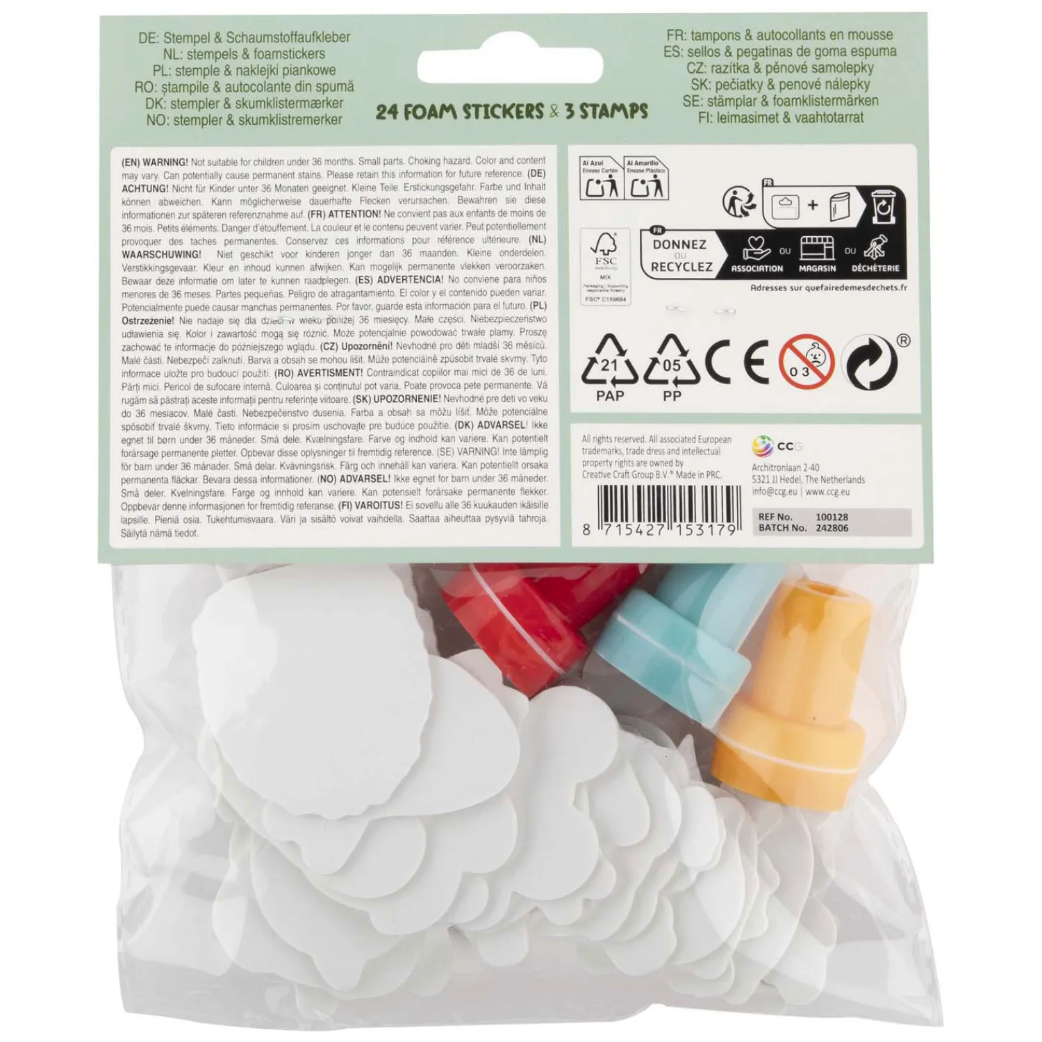 Zelfinktende Stempels, 3st. en Foamstickers-Creative Craft Group Sale